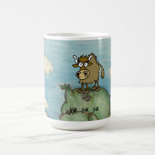 Yak on top of mountain coffee mug