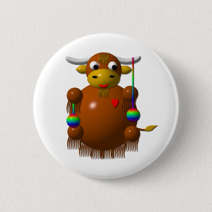 Yak playing with Yo-Yos 2 Inch Round Button