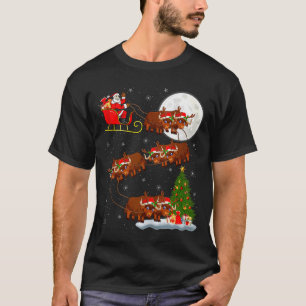 Yak Santa Sleigh Flying Funny Magical Christmas Ta T-Shirt