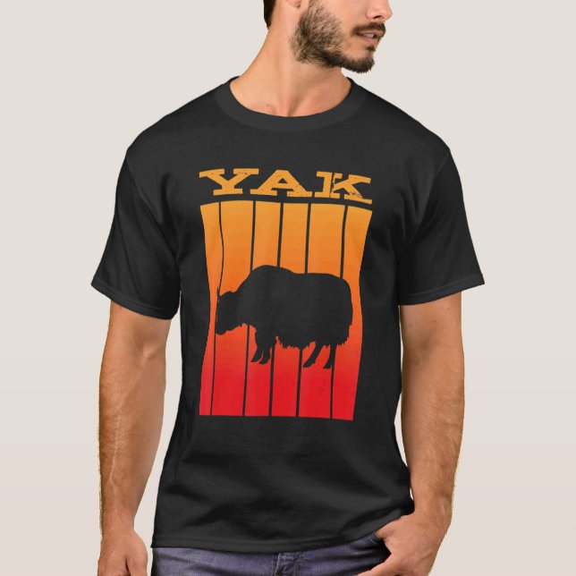Yak Shadow Silhouette At Sunset T-Shirt (Front)