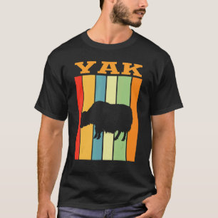 Yak Shadow Silhouette In Retro Colours T-Shirt