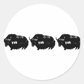 Yak Yak Yak Classic Round Sticker