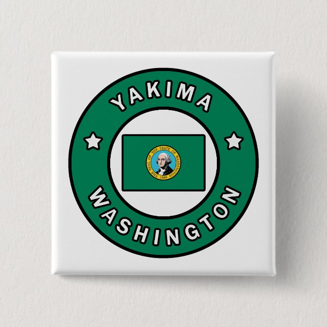 Yakima Washington 2 Inch Square Button (Front)