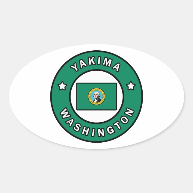 Yakima Washington Oval Sticker (Front)