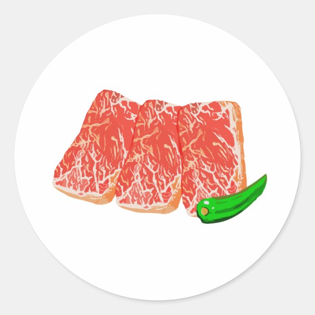 Yakiniku Carbi Classic Round Sticker (Front)