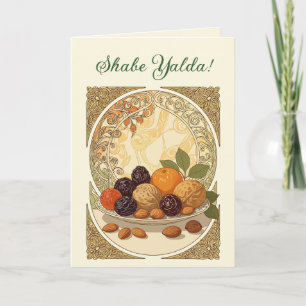 Yalda Fruits and Nuts Persian Winter Solstice Eve Holiday Card