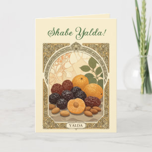 Yalda Watermelon Chelle Night Dried Fruits and Nut Holiday Card