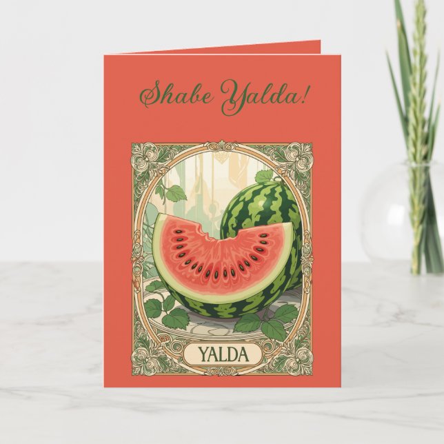 Yalda Watermelon Chelle Night Fruits Card (Front)