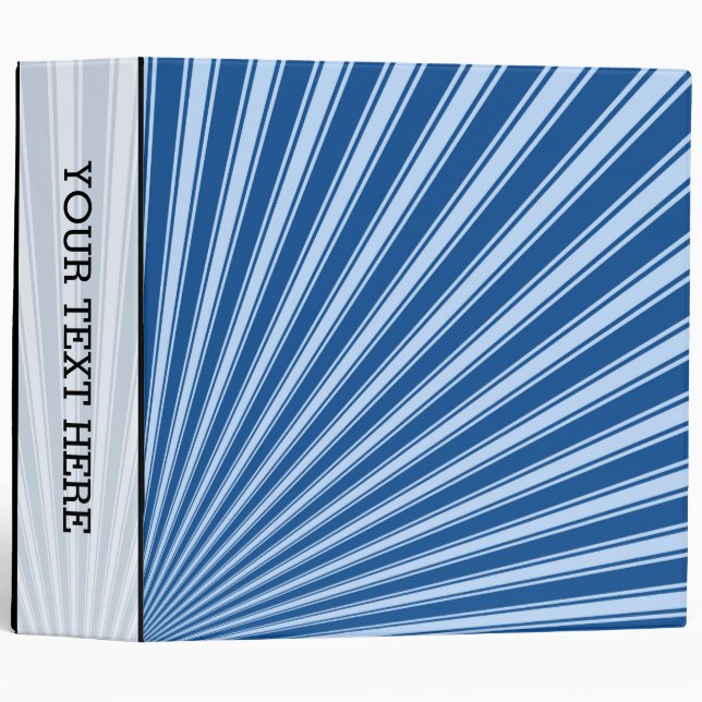 Yale Blue Colour Stripe Funky Pattern Binder (Front/Spine)