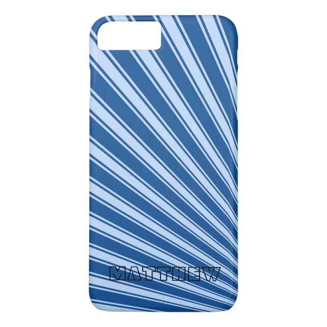 Yale Blue Colour Stripe Funky Pattern Case-Mate iPhone Case (Back)