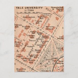 Yale University Map Postcard