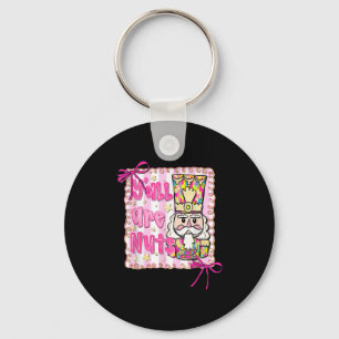 Y'all Are Nuts Nutcracker Coquette Bow Christmas H Keychain