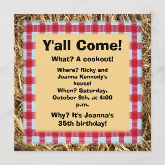 Y'all Come Informal Event Invitation