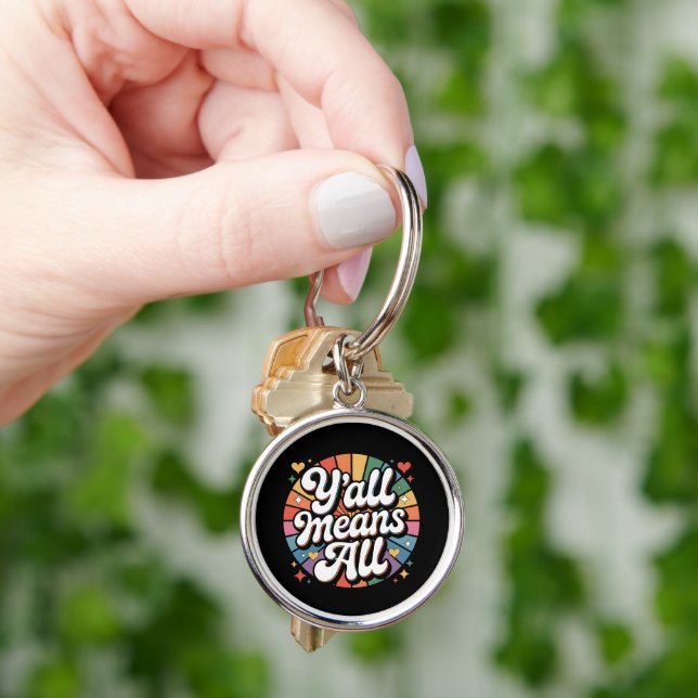 Y'all Means All Retro  Keychain (Hand)