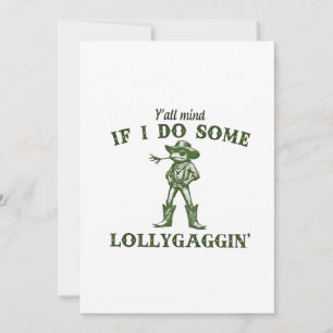 Y'all Mind If I Do Some Lollygang Retro Boho Frog  Invitation