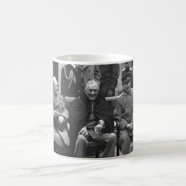 Yalta Conference Roosevelt Stalin Churchill 1945 Coffee Mug (Center)
