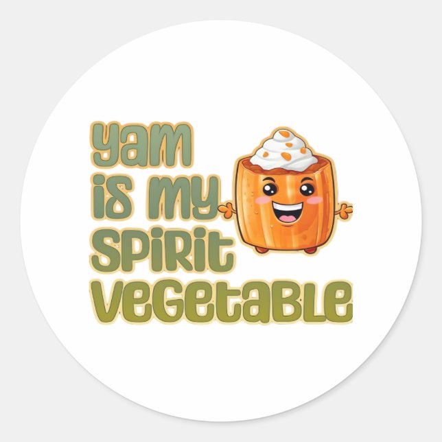 Yam Is My Spirit Vegetable Classic Classic Round Sticker (Front)