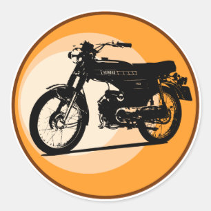 Yamaha FS1E 'FIZZY' Classic moped Round Sticker