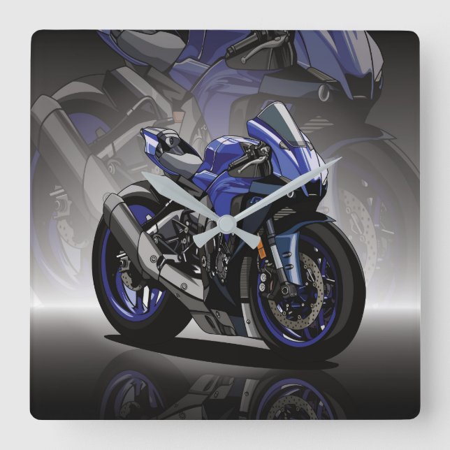 Yamaha R1 with special background Square Wall Clock (Front)