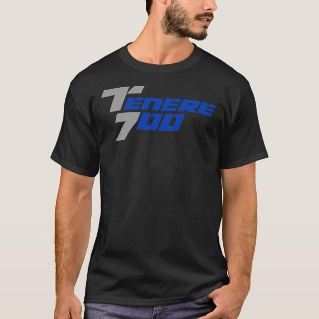Yamaha Tenere 700 Logo T-shirt classique gris-bleu (Devant)
