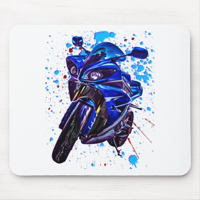 Yamaha YZF R1 Art Print Mouse Pad (Front)