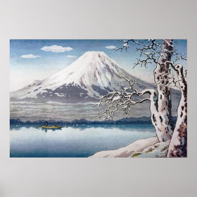 Yamanaka Lake in Winter by Tsuchiya Koitsu Poster (Front)