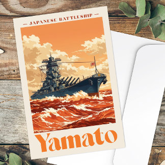 Yamato Japanese Battleship Vintage Maritime Poster Postcard
