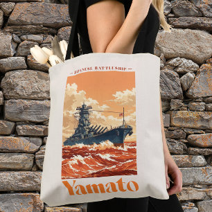 Yamato Japanese Battleship Vintage Maritime Poster Tote Bag