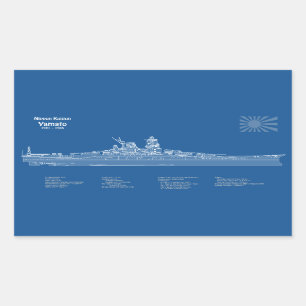 Yamato - Ship Blueprint Plans ABD Sticker