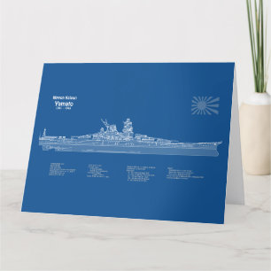 Yamato - Ship Blueprint Plans ABD Thank You Card