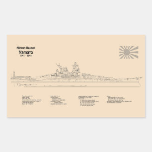 Yamato - Ship Blueprint Plans SD Sticker