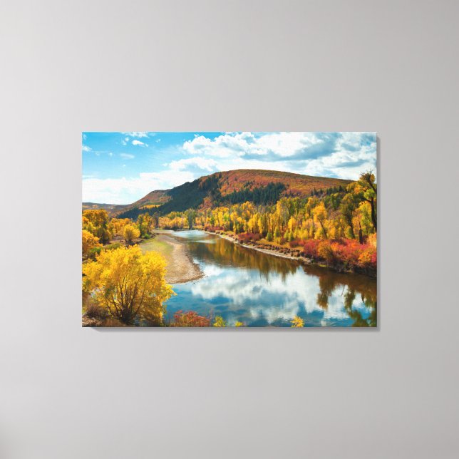 Yampa River In Autumn Canvas Print (Front)