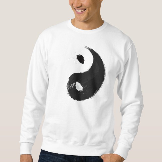 Yang - Ink   Basic, White Suéter Sweatshirt (Front)
