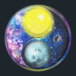 Yang-Yin / Sun-Moon Magnet<br><div class="desc">The ancient symbol of balance as represented with the Sun and Moon speaks to the ever present duality of nature. A complementary dynamic which forms a whole that is greater than its parts. The Sun is male, bright, hot and associated with daytime. The Moon is female, dark, cool and associated...</div>