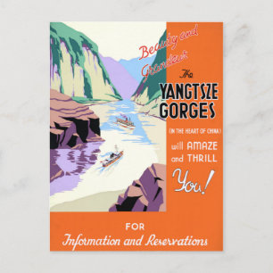 Yangtsze Yangtze Gorges China Vintage Poster Postcard