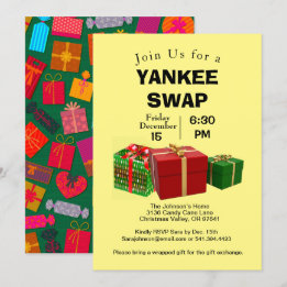 Yankee Swap Gift Exchange, Gift Background, ZPR Invitation