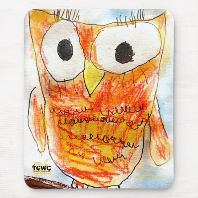 YAP | Designer Owl | Youth Art Project Mouse Pad (Front)