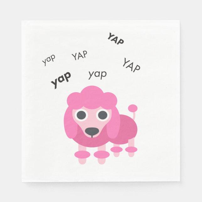 Yap Poodle Cute Emoji Napkin (Front)