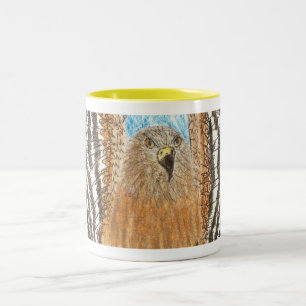 YAP   Raptor in Flight   Youth Art Project Two-Tone Coffee Mug