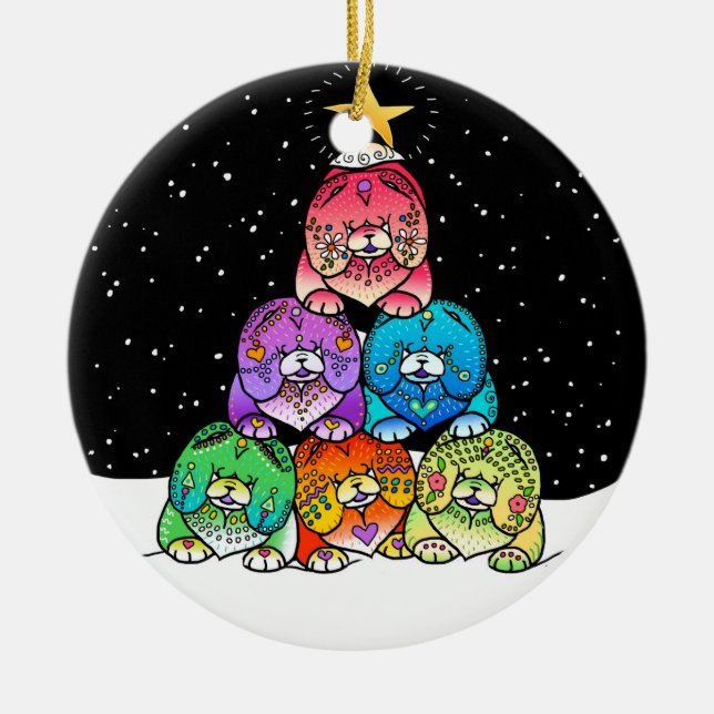 YAPPY CHOWLIDAYS Chow Porcelain ornament (Front)