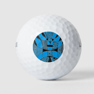 "Yappy Dog Blue" Abstract Wilson Golf Balls