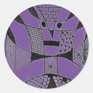 "Yappy Dog on Purple" Abstract Design Sticker