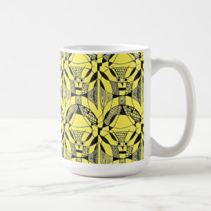 "Yappy Dog on Yellow Tiled" Abstract Design Mug