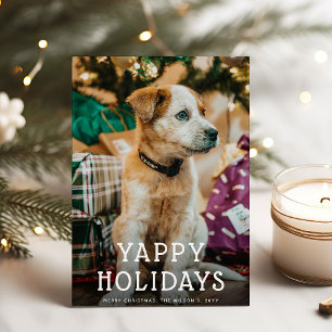 Yappy Holidays Cute Puppy Dog Christmas Holiday Card