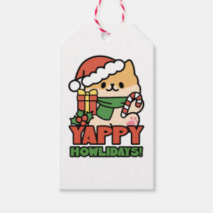Yappy Howlidays - Cute Christmas Dog Cartoon Gift Tags