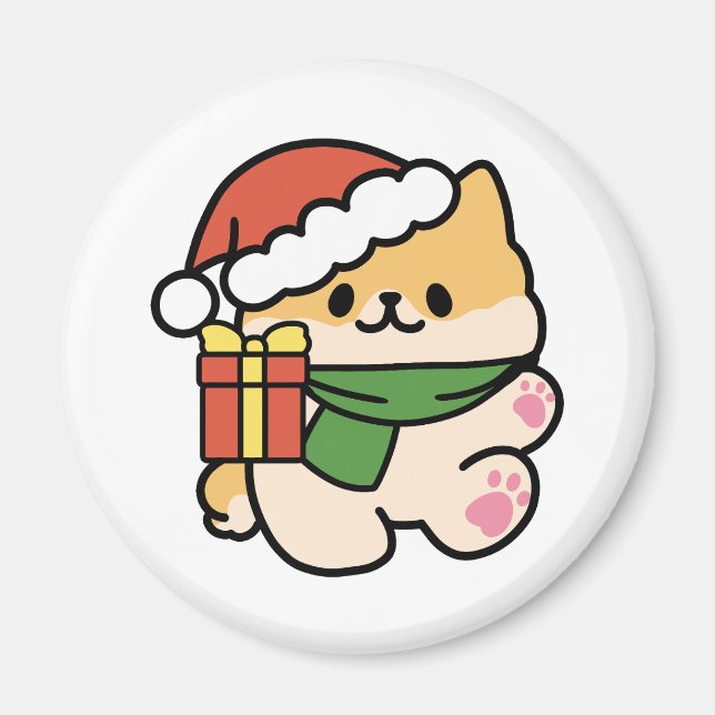 Yappy Howlidays - Cute Christmas Dog Cartoon Magnet (Front)