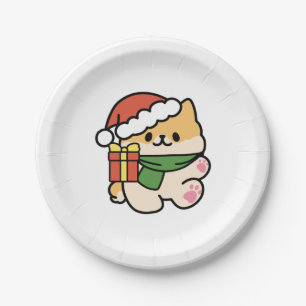 Yappy Howlidays - Cute Christmas Dog Cartoon Paper Plate