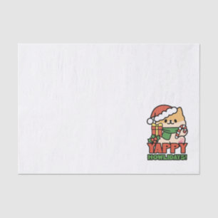 Yappy Howlidays - Cute Christmas Dog Cartoon Tissue Paper