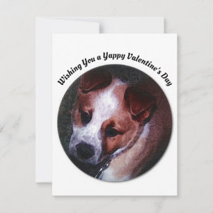 Yappy Puppy Valentines Day Digital Painting Holiday Card