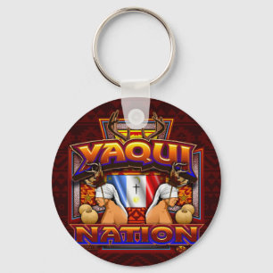 Yaqui Nation Flag Deer Dancer design Keychain